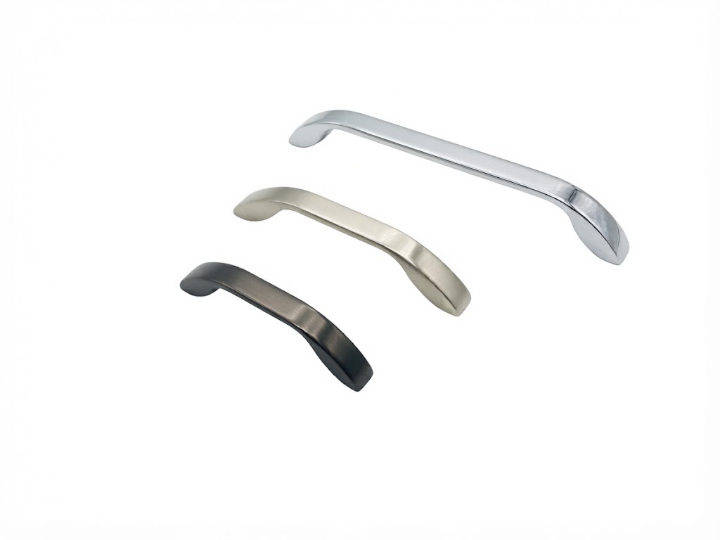 P26326 bow pull in brushed nickel, matte black nickel and polished chrome