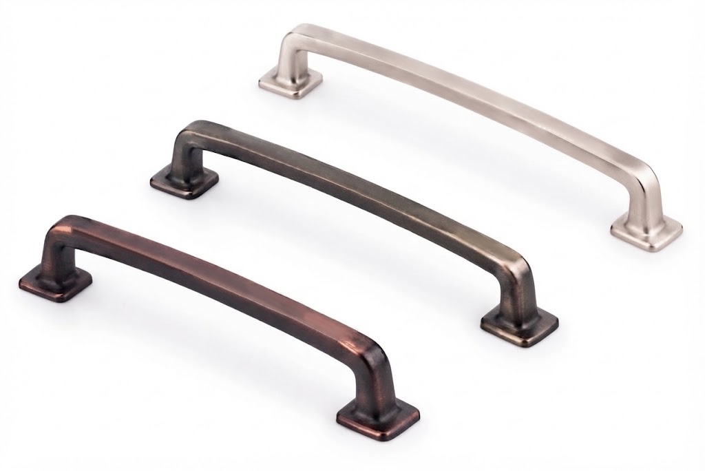 P86374 traditional pull in brushed nickel, dark bronze and antique copper