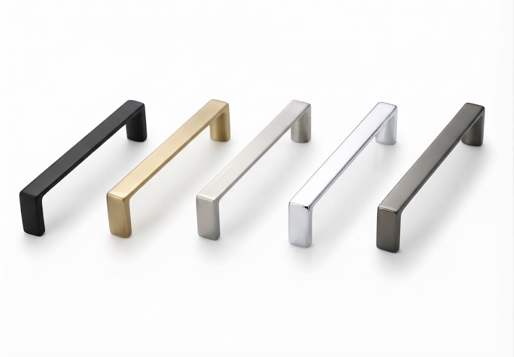 P7011 rectangular profile pull in brushed nickel, honey bronze, matte black, matte black nickel and polished chrome