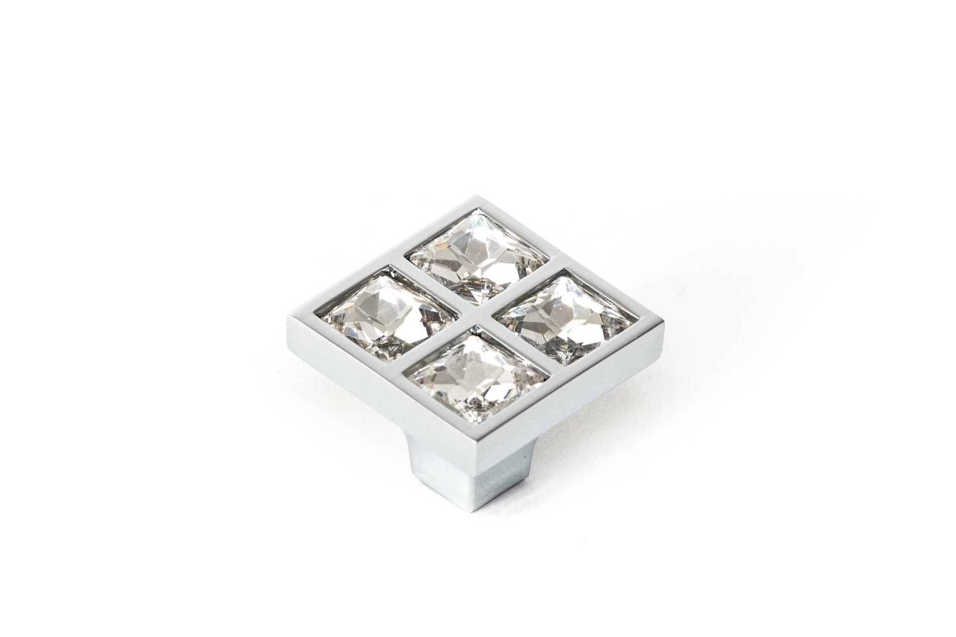 K3232 square glass crystal knob on a white background