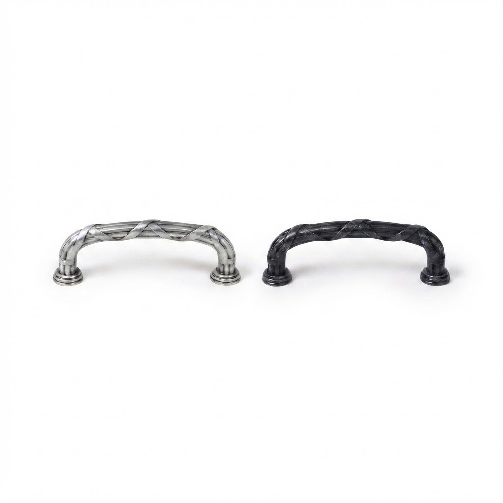 P768 antique pull in anthracite and dark pewter