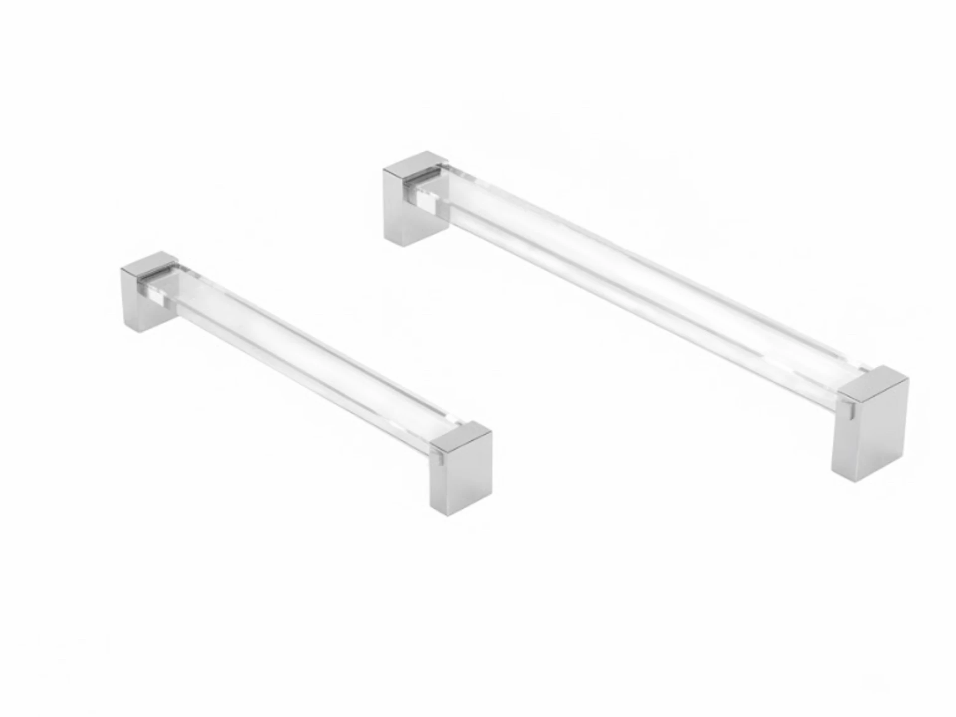 P7218 tempered glass and polished chrome pulls