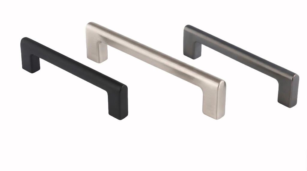 P26852 tubular pulls in matte black, brushed nickel and dark brushed nickel