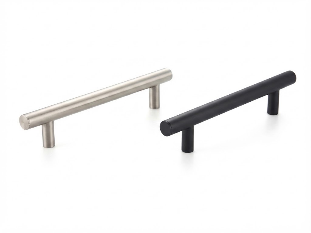 PT tubular pull in brushed nickel and matte black