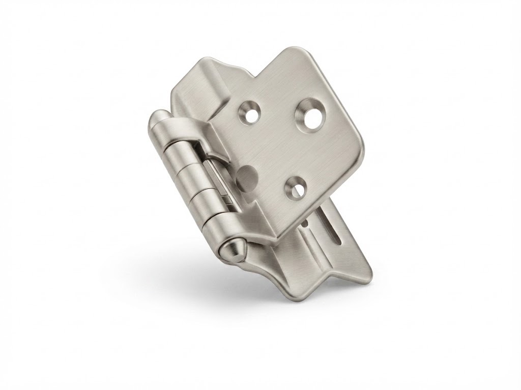 H1/4OSCNP quarter inch overlay semi-concealed hinge nickel plated
