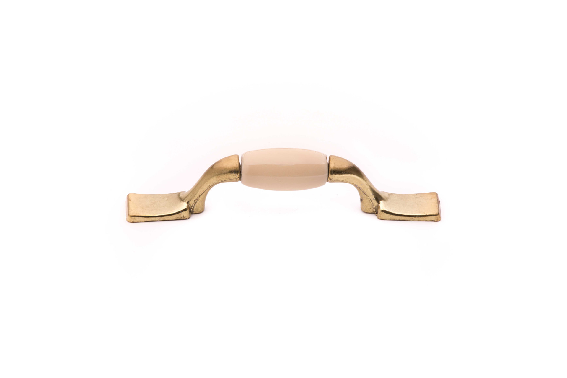 PSBPADCERSQ antique pull in polished brass and ceramic