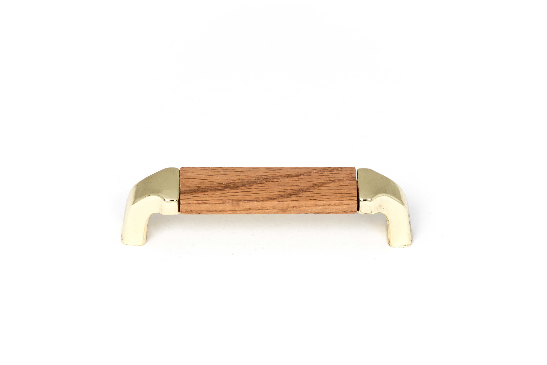 PD96OAKBP oak and polished brass pull
