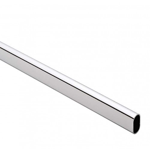 Polished chrome closet rod with nickel-plated rod holders