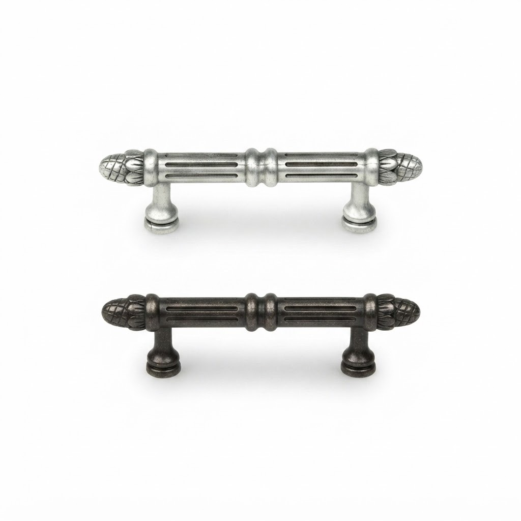 P770 antique pull in anthracite and dark pewter