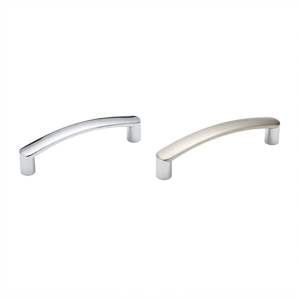 P80391 tubular pull in brushed nickel and polished chrome