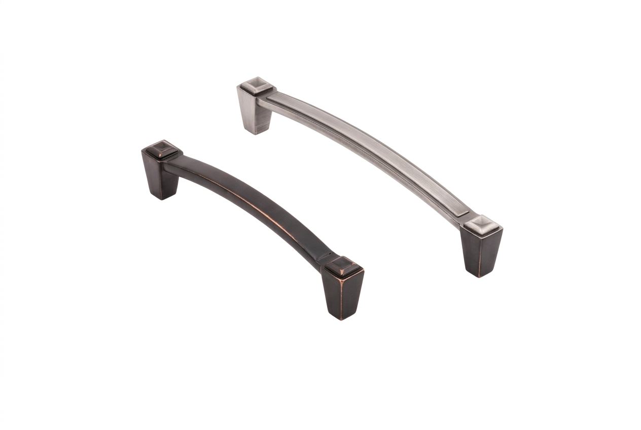 P7074 traditional pull in oil rubbed bronze and brushed antique nickel